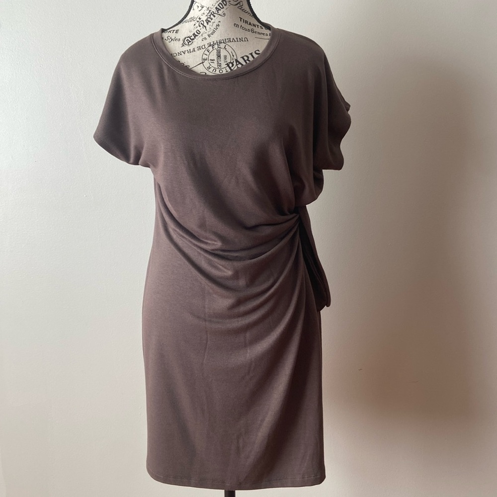 Cable and Gauge Sport Tie mini dress XL . Adjustable tie on the side. Brown